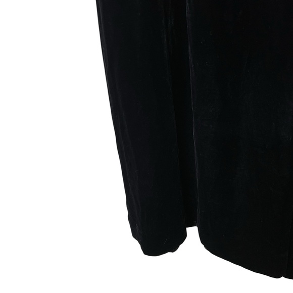 COS NWT black gathered velvet silk blend midi dress statement sleeve minimalist - Picture 8 of 13